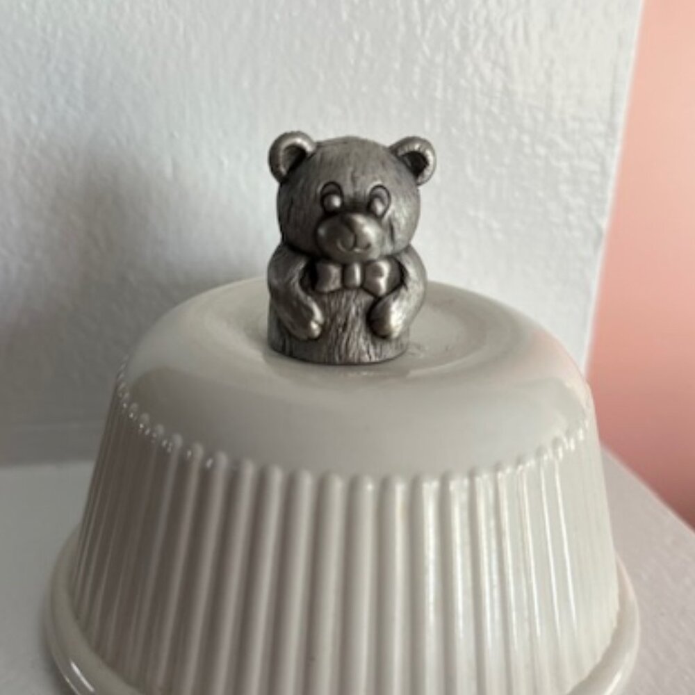 Spoontiques Pewter Teddy Bear Thimble 1984